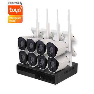 Tuya Full Set Wi-Fi Camera with Home NVR Kits Cctv Security System Life Waterproof Video 1080p Wifii Alarm System Cameras