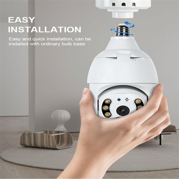 3MP WIFI Lamp Bulb IP Camera Night Vision PTZ Security Camera CCTV Video Surveillance work with Tuya Smart Life