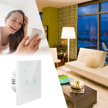 EU Standard 2 Gang Smart Switch Controller Smart Home Tuya Zigbee No Nuetral Wifi Smart Wall Light Switch