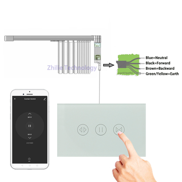 Smart Phone App Control Tuya WiFi Smart Curtain Switch Alexa Google Voice Control Smart Switch Curtain