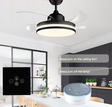 Amazon Alexa Voice Control Fan Switch Tuya Smart Iot Switch Fan Speed Light On Off Control Switch EU Standard
