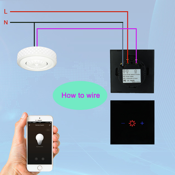 EU Stand Wall Touch Smart Dimmer Switch Brightness Adjust On Mobile App Alexa Voice Control Switch