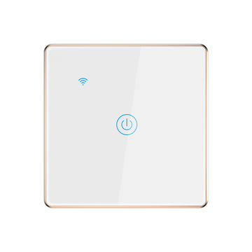 EU Standard 1 Gang Light Switch Metal Bezel App Remote Control Tuya Smart WiFi Switch Support Amazon Alexa