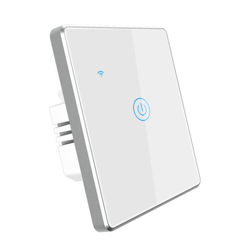EU Standard 1 Gang Light Switch Metal Bezel App Remote Control Tuya Smart WiFi Switch Support Amazon Alexa