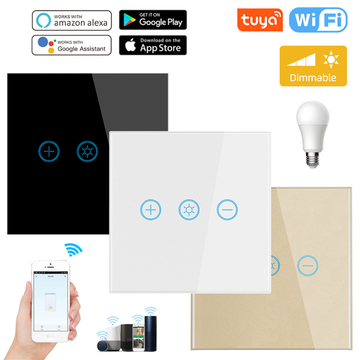 Glass Touch Panel Tuya Wifi Bulb Wireless Remote Adjustable Light Dimmer Touch Switch Smart For Lamp