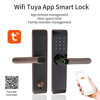 High Quality Hot Selling Fingerprint Indoor Tuya WiFi APP Smart Zinc Alloy TT Lock Door Lock for Apartment House