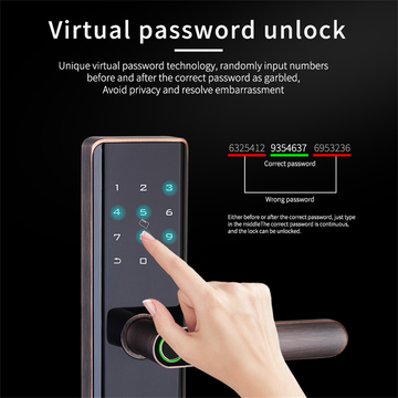 Luxury Euro Lock Cylinder Zinc Alloy Biometric Fingerprint Smart Door Lock Smartphone WiFi Tuya APP Smart Lock