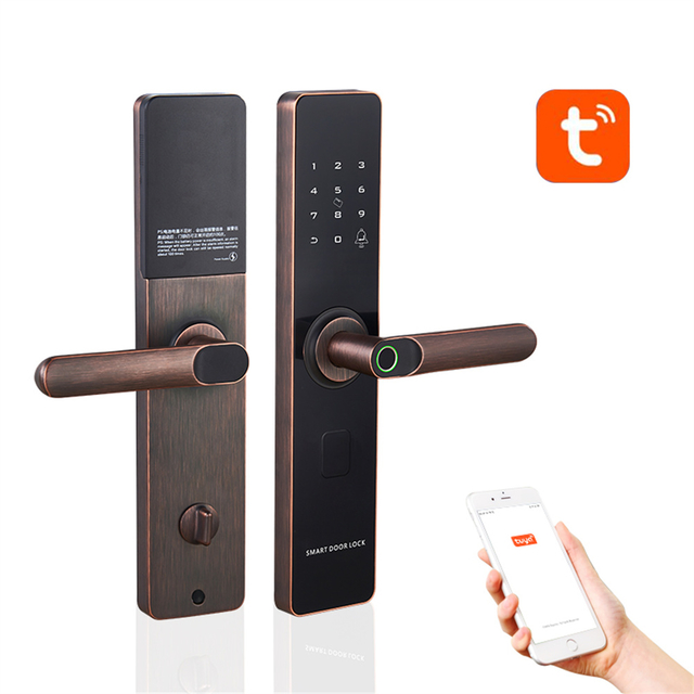 Smart Door Lock Fingerprint Intelligent Zinc Alloy  Lock with Smart Lock WiFi Tuya APP for Home
