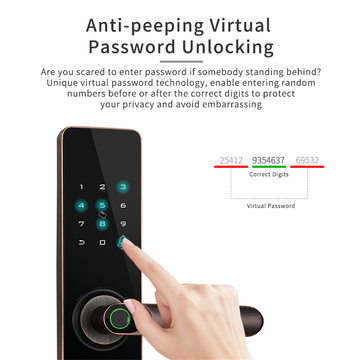 Smart Door Lock Fingerprint Intelligent Zinc Alloy  Lock with Smart Lock WiFi Tuya APP for Home