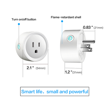 Hot Selling US Standard Tuya Smart Life Amazon Alexa WiFi Wireless US Mini WiFi Smart Plug