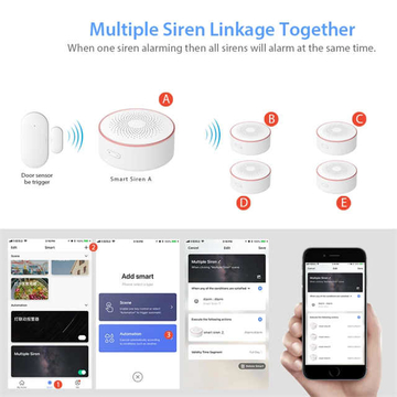 Zigbee Tuya Wireless Siren Alarm Detector Sensor Sound Light Alarm App Remote Control Work With Smart Life