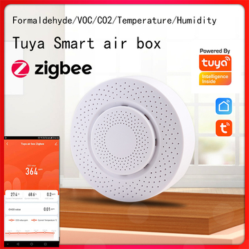 Best selling carbon dioxide humidity temperature formaldehyde sensor Zigbee air box smart air quality sensor
