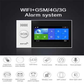 Factory direct sale Wifi+gsm Touch Screen Smart Intelligent Alarm System With A Variety Of Smart Accessories