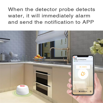 The new listing Smart Life Tuya Remote Control Low Power Consumption Wifi Water Pipe Leakage Detector