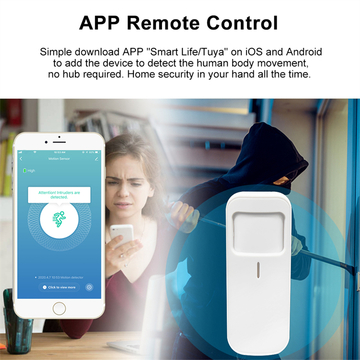 Sensitive Tuya Smart Wifi App Remote Control Human Motion Detection Sensor Household Security Motion Sensor