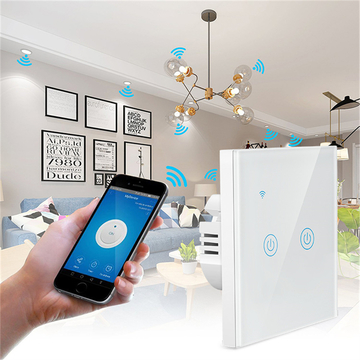 2 Gang Smart Wall Switch WIFI Wireless Light Switch Tuya App WIFI Remote Switch With Google Alexa