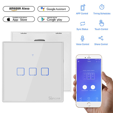 Sonoff Eu Us Uk Smart Wifi Wall Light Switch 1 2 3 Gang Touch/wifi/rf/app Remote Smart Home Wall Touch Switch Work With Alexa