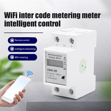 Tuya Smart WiFi Switch Breaker with Energy Meter Analog and Digital Display Monitoring App Remote Control