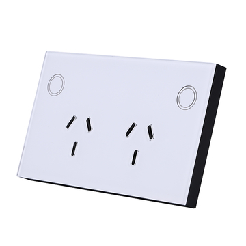 Smart Home Wifi Wall Socket US Glass Panel Double Phone Alexa Google Voice Control