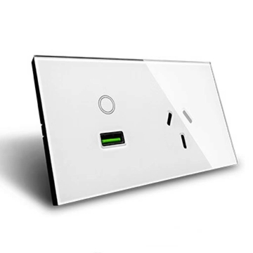 Smart Home Glass Panel Touch Wall Socket With Australia Standard USB Charger Touch Power Point