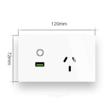 Smart Home Glass Panel Touch Wall Socket With Australia Standard USB Charger Touch Power Point