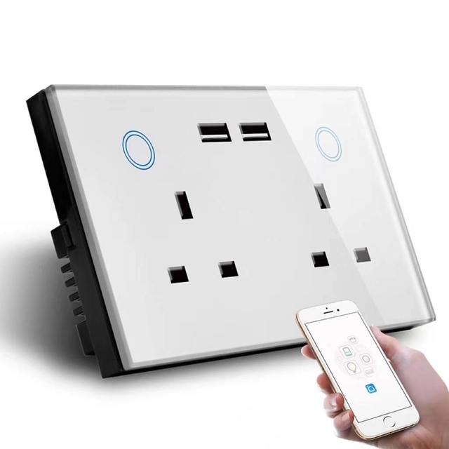 Smart Home UK Socket Wifi Wall Socket With Usb Socket Charger Wall Outlet