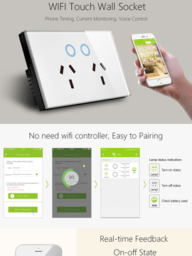 Smart Wifi Socket  Us/Au Wifi Smart Phone Remote Control Switch Wall Socket