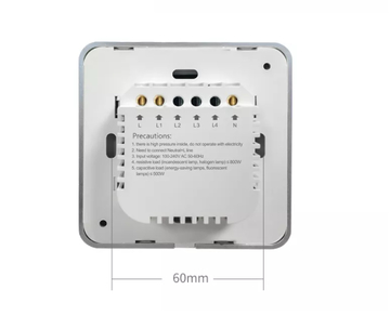 EU/UK Standard 2 Gang Smart WiFi Curved Surface Switch with Touch Control/APP Voice Control