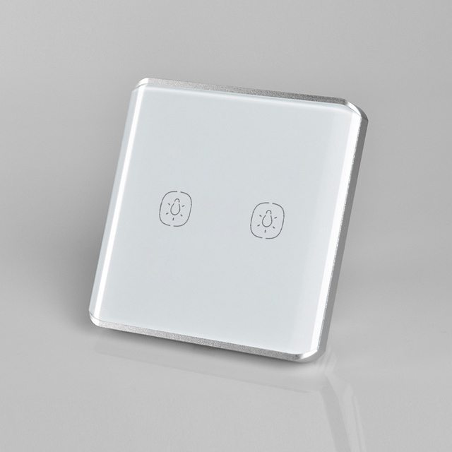 EU/UK Standard 2 Gang Smart WiFi Curved Surface Switch with Touch Control/APP Voice Control