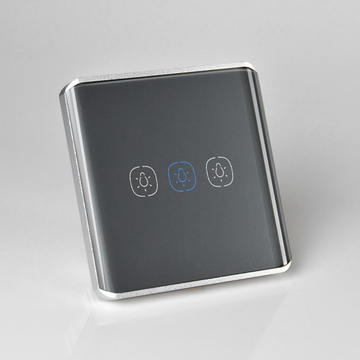 EU/UK Standard 3 Gang Smart WiFi Curved Surface Switch with Touch Control/APP Voice Control