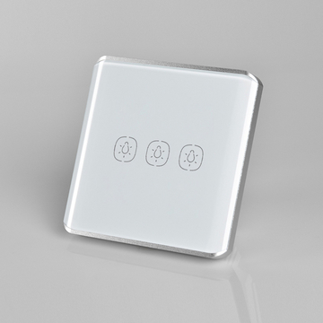 EU/UK Standard 3 Gang Smart WiFi Curved Surface Switch with Touch Control/APP Voice Control