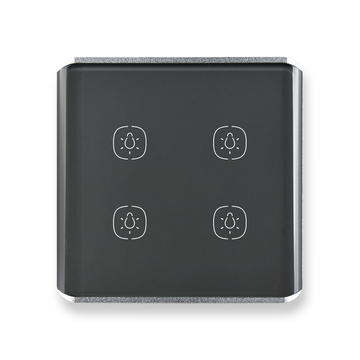 EU/UK Standard 4 Gang Smart WiFi Curved Surface Switch with Touch Control APP Voice Control