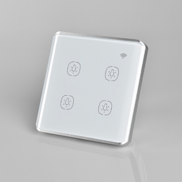 EU/UK Standard 4 Gang Smart WiFi Curved Surface Switch with Touch Control APP Voice Control