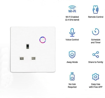 UK Standard Tuya WiFi Smart Wall Socket Plug Group Control Works With Alexa Google