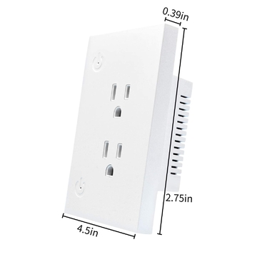 Tuya Smart In Wall Outlet With 2 AC 16A Individual Control By App