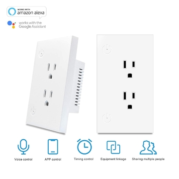 Tuya Smart In Wall Outlet With 2 AC 16A Individual Control By App