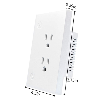 US Standard Tuya Smart In Wall Outlet Socket Outlet WiFi Wall Charger 16A