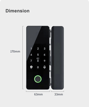 Glomarket Tuya Smart Glass Door Lock Biometric Fingerprint BLE Smart Eletronic Lock For Office Glass door