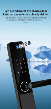 Glomarket Smart Lock Tuya APP Remote Control lndoor HD Screen Wide-angle Camera Wifi Fingerprint Recognition Lock