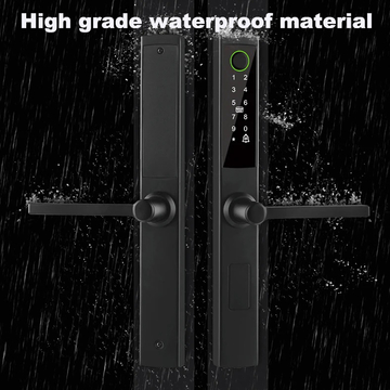 Glomarket Digital Tuya Smart Locks Fingerprint Steel Sliding Glass Door Lock Outdoor Narrow Side Broken Bridge Slim Aluminium Lock