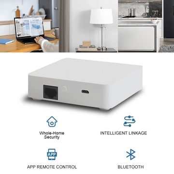 Glomarket Tuya wired Zigbee gateway remote control support voice assistant control distance of 30 meters Smart Home Bridge with Network Cable Socket Wired Zigbee Gateway Smart Life