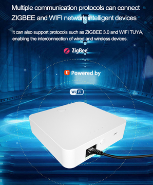 Glomarket Tuya wired Zigbee gateway remote control support voice assistant control distance of 30 meters Smart Home Bridge with Network Cable Socket Wired Zigbee Gateway Smart Life