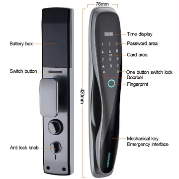 Glomarket Wifi Fully Automatic Fingerprint Locks Electronic Digital Security Door Lock Passcode Smart Lock With Cat Eye