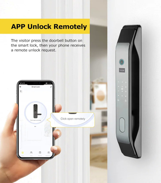 Glomarket Fully Automatic Camera Door Lock 3d Face Recognition Fingerprint Smart Digital Password Lock App Password Key Unlock
