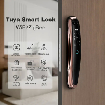 Tuya 3d Face Recognition Security Digital Smart Door Lock Password Fingerprint Key Unlock Fully Automatic Smart Lock