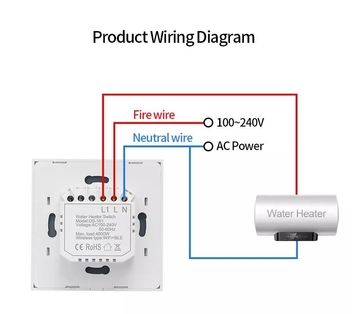 Glomarket Tuya  Smart Switch Water Heater Glass Panel Wall Touch Time Scheduled Boiler Water Heater Switch