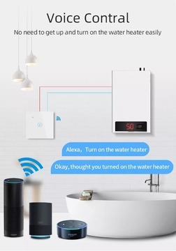 Glomarket Tuya  Smart Switch Water Heater Glass Panel Wall Touch Time Scheduled Boiler Water Heater Switch