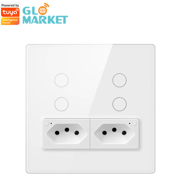 Glomarket Smart Wifi Brazil Standard Tuya Smart 4 Gang Switch And Socket